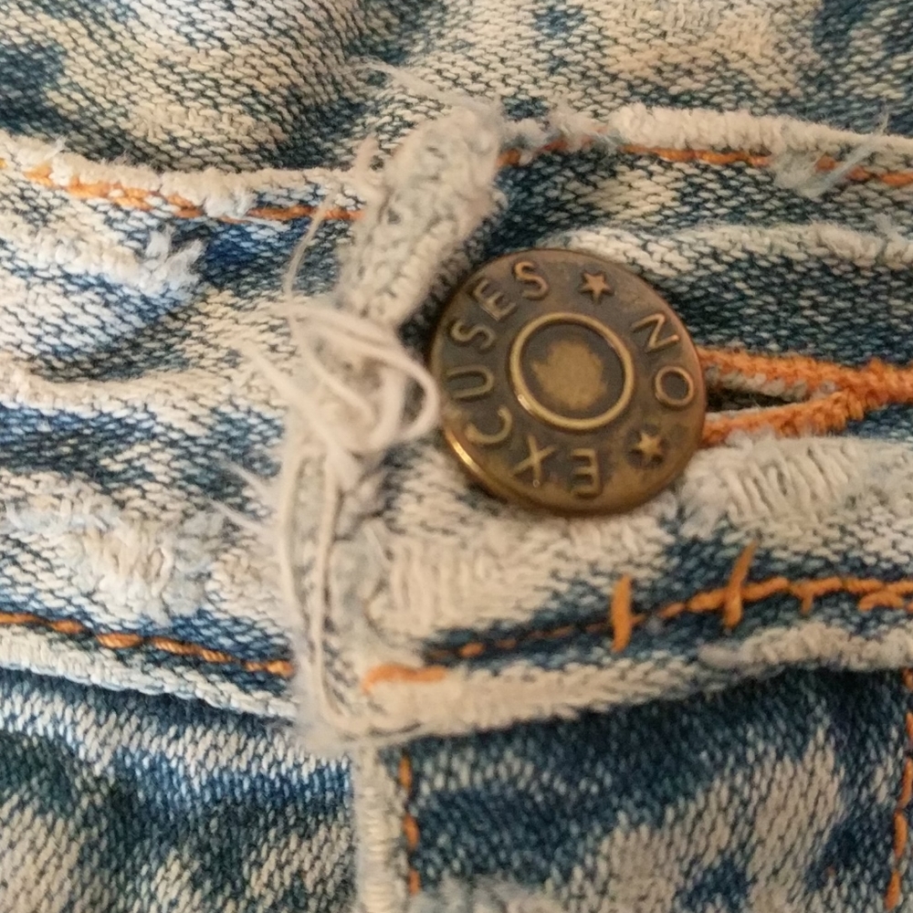 Vintage 70s Distressed Denim stretch Jeans size 7 - Picture 4 of 10